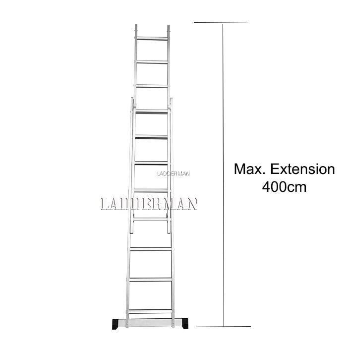 15 STEPS ALUMINIUM DOUBLE EXTENSION LADDER